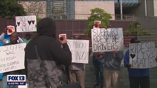 Local rideshare drivers demand justice and reform after Lyft driver murdered in downtown Seattle