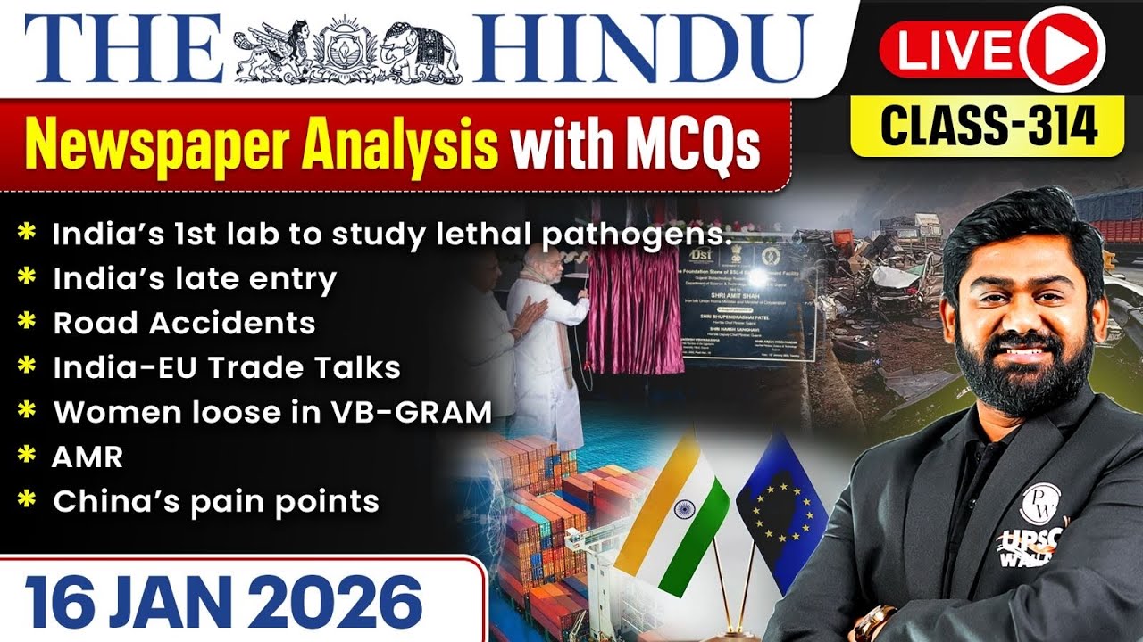 The Hindu Analysis - 16th January | The Hindu Newspaper Today with MCQs | Aasim Sir