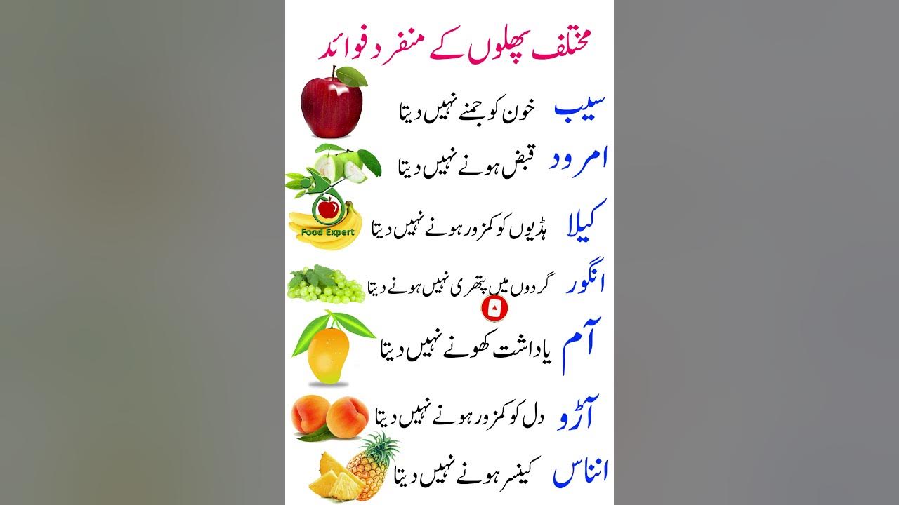 fruits-name-in-english-and-urdu-phalon-ke-naam-youtube