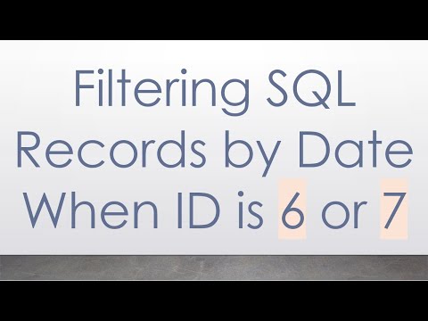Filtering SQL Records