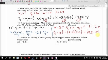 Physics 11 U3 Answers to Quiz 4