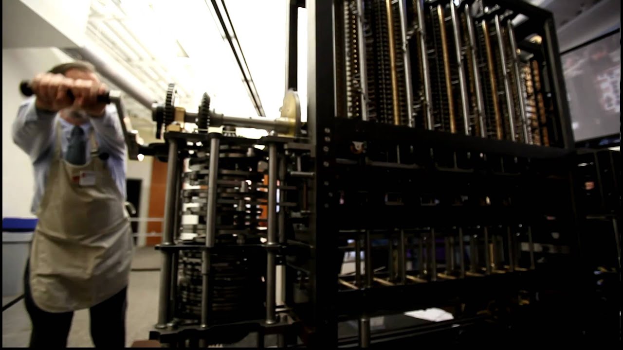 Babbage's Mechanical Computer, the Difference Engine Cranks - YouTube