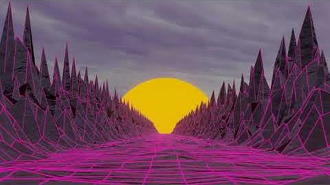vaporwave scene made in blender 2.8