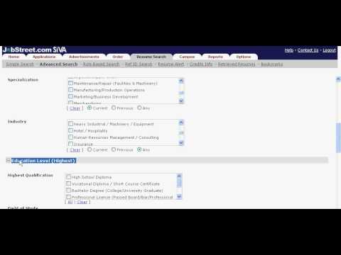 SiVA - How to Search for candidates in JobStreet.com database