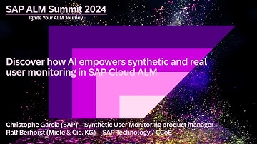 Discover how AI powers synthetic  and real user monitoring in SAP Cloud ALM