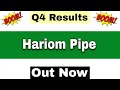 Hariom Pipes Q4 Results 2026 | Hariom Pipes Results Today | Hariom Pipes Share Latest News |