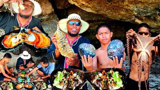 berburu di dalam GUA, BULE makan seafood mewah sampai puas di pulau ini