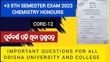 +3 5th semester chemistry honours questions paper//5th semester chem hons core-12 important question