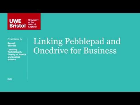How to link your Pebblepad and Microsoft Onedrive for Business