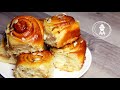 Best Fluffy Cinnamon Rolls with Walnuts and Maple Syrup Glaze, Синабоны с орехами Рецепт, Булочки