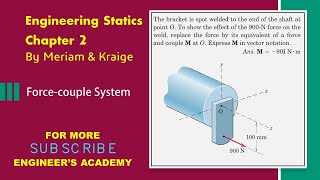 2-61 | Engineering Statics | Force couple System | Engineers Academy