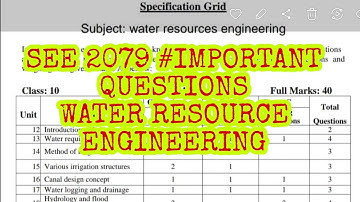 SEE 2079 #important Questions from Water Resource Engineering