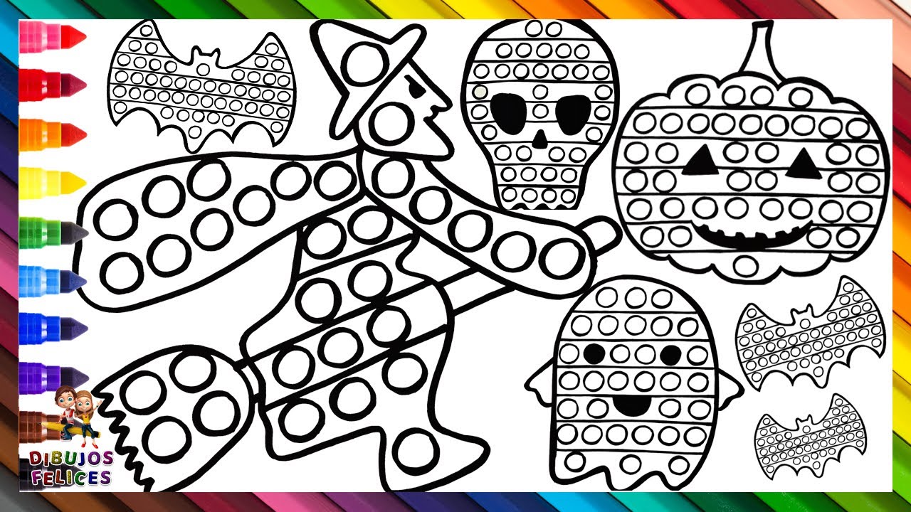 Dibuja y Colorea 5 HALLOWEEN POP ITS 🧙♀️🎃👻💀🦇🔴🟠🟡🟢🔵🟣🌈 Dibujos De Halloween Para Niños - YouTube dibuja-y-colorea-5-halloween-pop-its-dibujos-de-halloween-para-ni-os-youtube