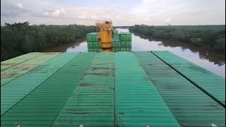 Sailing in the narrow and winding Siak shipping lane
