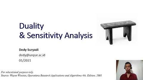 Week12.1 Duality and Sensitivity Analysis