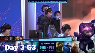 DWG vs PSG | Day 3 Group B S10 LoL Worlds 2020 | DAMWON Gaming vs PSG Talon - Groups full game