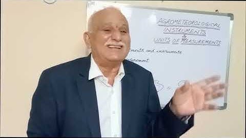 Agri.Met. - BITS - JRF/SRF/NET/Other Exams -  Instruments & Units Of  Measurement.