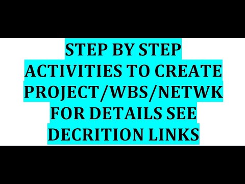 WBS CREATION STEP BY STEP ACTIVITIES IN SUMMARY for details see description.