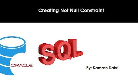 Creating not null constraint using SQL
