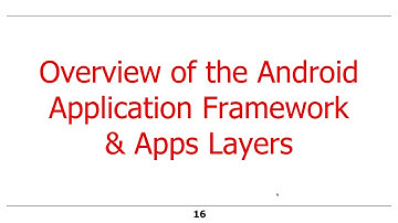 Overview of Android: Application Framework and Apps Layers