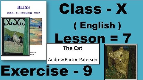 The Cat – Andrew Barton Paterson, Class 10, Class ten, Lesson 7 Exercise 9 Answer Solved Bliss WB