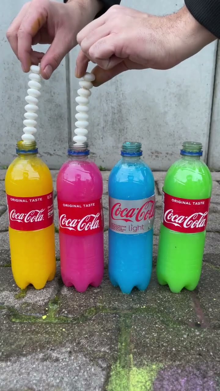 CoCa Cola, Fanta, Sprite und Mentos  | Experiment #Shorts