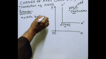 Transformation of axes (change of axes) Inter first year A.P. T.S. syllabus