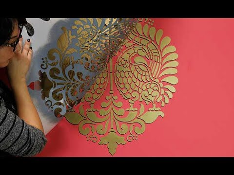 How to paint Stencil 🤔 Wall Paint Stencils Designs For Interior 