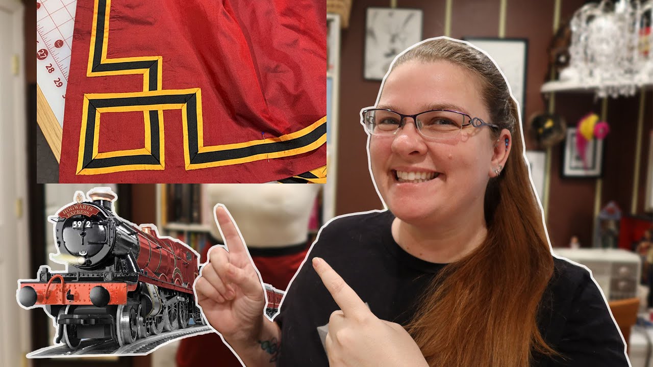 Trimming my Hogwarts Express Bustle Dress Overskirt || Historical Hogwarts