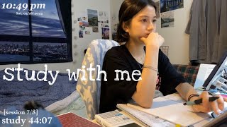 LIVE study with me/ 스터디윗미📚/ pomodoro 60-10/ 천둥,빗소리asmr