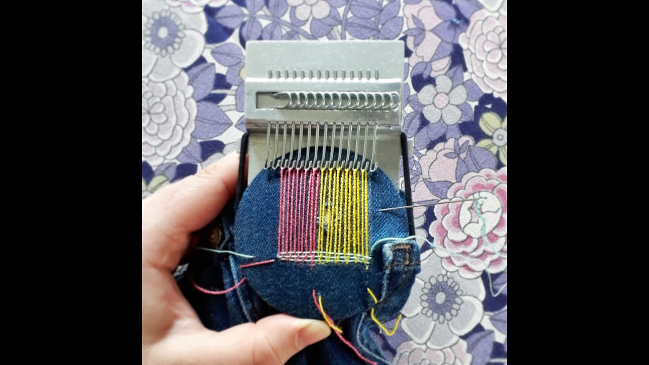 How to: Speedweve. Mend or repair fabric using a mini darning loom
