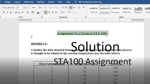 STA100 VU Assignment 2 Solution Fall 2020 #Sta100#tightchannel#fall2020#vuassignment#quicksolution