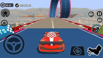 Impossible Car Tracks 3D - Red Sport Car Driving Stunts Simulator Capaing Mode All Levels Gameplay