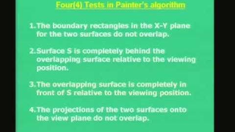 Lecture - 29 Visible Surface Detection (Contd..)
