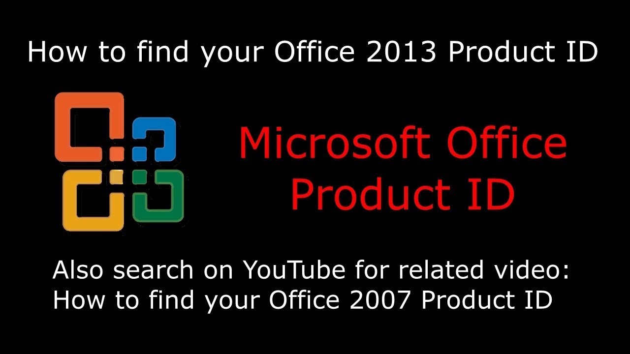 How To Find Your Office 13 Product Id Youtube