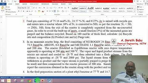 Lectute 20: Performing Material and Energy Balances for a flowsheet 2 in Aspen