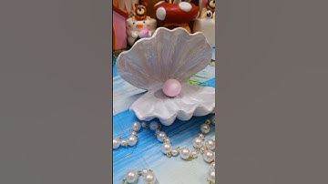 Exquisite Handmade Clay Shell with Pearl as a Jewelry display🐚🦪handmade modern clay shell#shell#clay