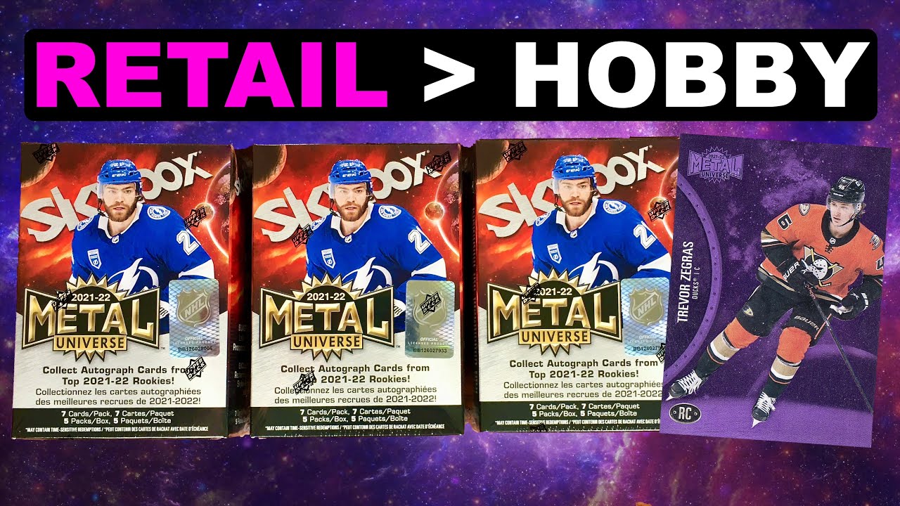 RETAIL IS ACTUALLY BETTER?!? - 2021-22 Skybox Metal Universe Hockey ...