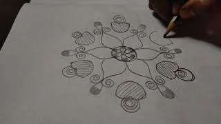 Simple rangoli design 1209