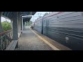 Электровоз 3ЭС5К-802 "Ермак" с наливным составом выходит из кривой,следуя через о.п.Весенняя.