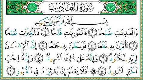 سورة العاديات مكتوبة الشيخ ايمن سويد