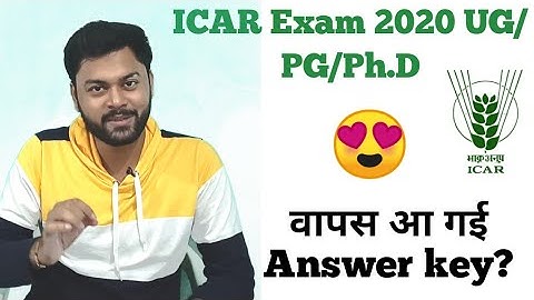 NTA ICAR 2020 New Update | Ans key , challenge Question paper | Krishi Kranti IG