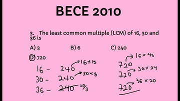 BECE Maths 2010 Part 1 (Sets, Number bases, Algebras, Integers, Equations and more)