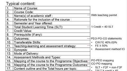 5.2 Example course outline