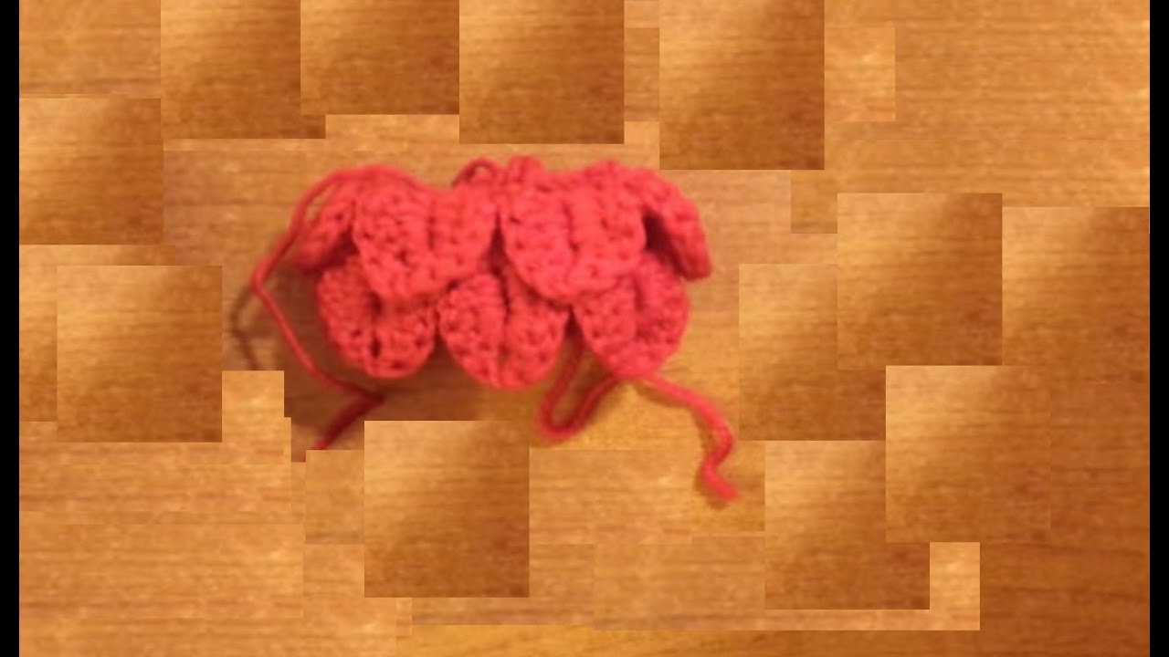 Il punto coccodrillo all'uncinetto  lavorato in tondo - tutorial crochet