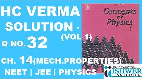 H C Verma - SOLUTION - Chapter 14 - QUESTION 32- ( Q 32 ) - MATERIALS PROPERTIES | Elasticity