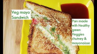 Veg mayo sandwich with green chutney (Instant snacks recipe)