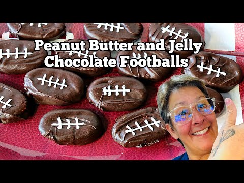 Peanut Butter & Jelly Chocolate Covered Football Crackers
