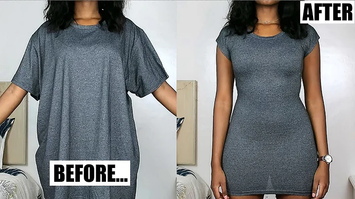 Oversized T-Shirt To Fitted Dress in Minutes! | DIY Clothing Transformations