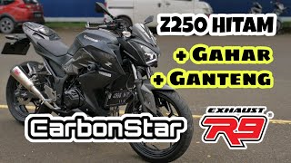 Kawasaki Z250 Hitam Tambah Gahar & Ganteng. Tes suara knalpot R9 Alpha dan kualitas CarbonStar.